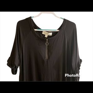 French Laundry Zippered Neck with ruffled sleeves Size: XL